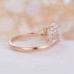 3 Stone Oval Diamond Engagement Ring 14K Rose Gold
