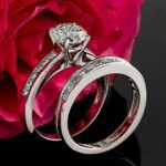 2.50CT Solitaire Round Diamond Princess Channel Set Engagement Ring Set 14k Gold Plated