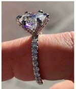 3.50 Ctw Round Solitaire Diamond 6-Prong Set Engagement Ring 14k White Gold Over