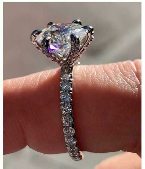 3.50 Ctw Round Solitaire Diamond 6-Prong Set Engagement Ring 14k White Gold Over