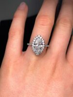 2.65ctw Marquise Cut Brilliant Diamond Halo Engagement Ring 14k White Gold