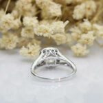 2.48 Ctw White Cushion Diamond Halo 2 Shank Engagement Ring 14k Gold Plated