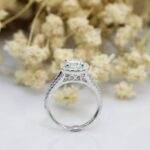 2.48 Ctw White Cushion Diamond Halo 2 Shank Engagement Ring 14k Gold Plated