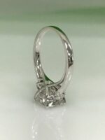 3 Stone 3.22Ctw Cushion & Round Cut Diamond Engagement Ring 925 Sterling Silver
