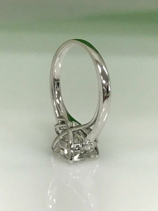 3 Stone 3.22Ctw Cushion & Round Cut Diamond Engagement Ring 925 Sterling Silver