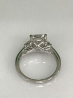3 Stone 3.22Ctw Cushion & Round Cut Diamond Engagement Ring 925 Sterling Silver