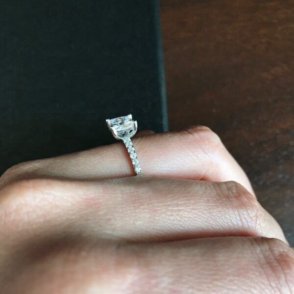 1.80Ctw Solitaire Princess White Diamond Engagement Ring 14k Gold Plated