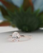 2.33Ctw Oval Cut Brilliant Diamond Classic Engagement Ring 14k Rose Gold