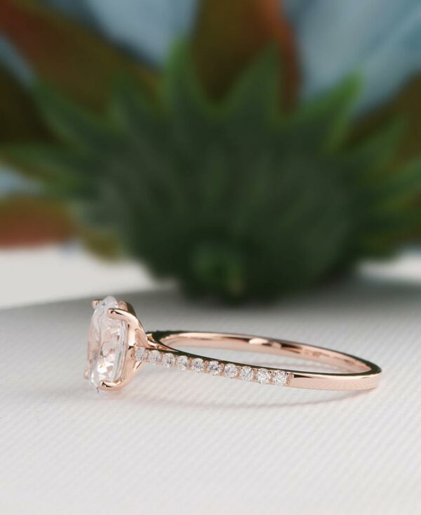 2.33Ctw Oval Cut Brilliant Diamond Classic Engagement Ring 14k Rose Gold