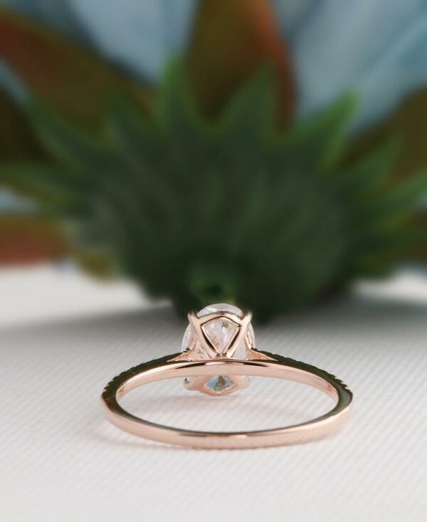 2.33Ctw Oval Cut Brilliant Diamond Classic Engagement Ring 14k Rose Gold