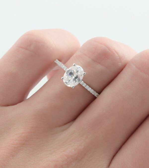 2.33Ctw Oval Cut Brilliant Diamond Classic Engagement Ring 14k Rose Gold