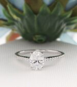 2.33Ctw Oval Cut Brilliant Diamond Classic Engagement Ring 14k Rose Gold