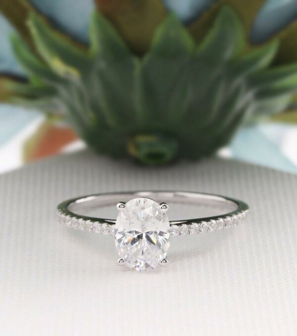 2.33Ctw Oval Cut Brilliant Diamond Classic Engagement Ring 14k Rose Gold