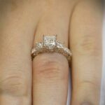 3.80 Ctw Unique 3 Stone Princess Diamond Engagement Ring 14k Rose Gold