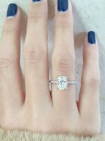 3.30ctw Long Cushion Cut Diamond Solitaire Engagement Ring 14k White Gold Over