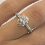 Unique 3.50Ctw Oval Cut Brilliant Diamond Micro Pave Engagement Ring 14k White Gold