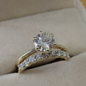 2.68 Ctw White Round Diamond Solitaire Engagement Ring Set Solid 14k Yellow Gold