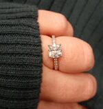 3.26 Ctw Cushion Cut Solitaire Brilliant Diamond Engagement Ring 10k White Gold