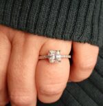 3.26 Ctw Cushion Cut Solitaire Brilliant Diamond Engagement Ring 10k White Gold