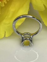 3CT White Asscher Cut Diamond Solitaire Prong Set Engagement Ring in 925 Sterling Silver