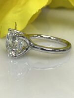 3CT White Asscher Cut Diamond Solitaire Prong Set Engagement Ring in 925 Sterling Silver