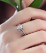 2.65 ctw White Pear Shape Diamond Halo 2 Shank Engagement Ring Set 10k White Gold