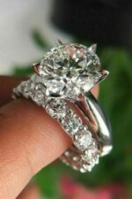 3.10 Ctw Brilliant Cut 6 Prong Solitaire Diamond Engagement Ring Wedding Band 925 Sterling Silver