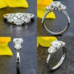 2.80 Ctw Three Stone Round Diamond 925 Sterling Silver in Engagement Ring