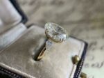3.60 Ctw Double 4 Prong Oval & Pear Cut Diamond Engagement Ring 14k Yellow Gold