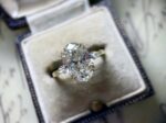 3.60 Ctw Double 4 Prong Oval & Pear Cut Diamond Engagement Ring 14k Yellow Gold