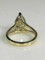 3.00 Ct White Pear Shape Diamond Classic Split Shank Engagement Ring 14k Yellow Gold