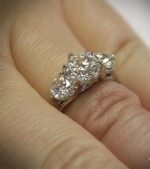 2.70 Ctw Brilliant Cut 3 Stone Diamond 925 Sterling Silver In Engagement Ring