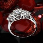 2.70 Ctw Brilliant Cut 3 Stone Diamond 925 Sterling Silver In Engagement Ring