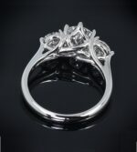 2.70 Ctw Brilliant Cut 3 Stone Diamond 925 Sterling Silver In Engagement Ring