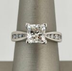 2.50 ctw Solitaire Princess Diamond Channel Set Engagement Ring 14k White Gold