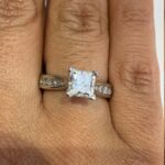 2.50 ctw Solitaire Princess Diamond Channel Set Engagement Ring 14k White Gold