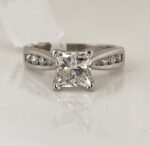 2.50 ctw Solitaire Princess Diamond Channel Set Engagement Ring 14k White Gold