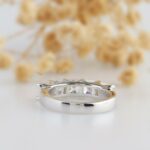 2.15 Ctw Solitaire 5 Stone Asscher Cut Diamond Wedding Engagement Ring 14k White Gold