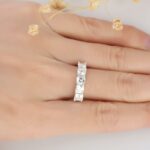 2.15 Ctw Solitaire 5 Stone Asscher Cut Diamond Wedding Engagement Ring 14k White Gold