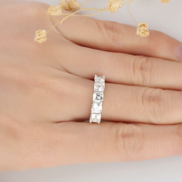 2.15 Ctw Solitaire 5 Stone Asscher Cut Diamond Wedding Engagement Ring 14k White Gold