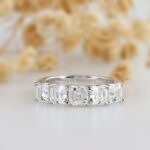 2.15 Ctw Solitaire 5 Stone Asscher Cut Diamond Wedding Engagement Ring 14k White Gold