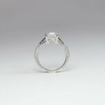 2.30 Ctw Unique Asscher Cut Double 4 Prong Diamond Engagement Ring 925 S Silver