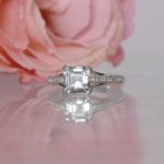 2.30 Ctw Unique Asscher Cut Double 4 Prong Diamond Engagement Ring 925 S Silver