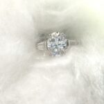 Unique Engagement Ring 2.76 Ctw Oval Cut Diamond Baguette Accent In 14k White Gold