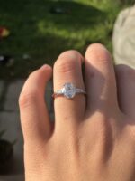 Unique Engagement Ring 2.76 Ctw Oval Cut Diamond Baguette Accent In 14k White Gold