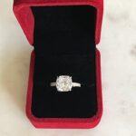 3.30 Ctw Cushion Cut Diamond Solitaire With Accent Engagement Ring 925 S Silver