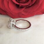 3.30 Ctw Cushion Cut Diamond Solitaire With Accent Engagement Ring 925 S Silver