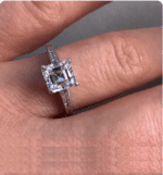 Classic 3.35 Ctw Asscher Cut Diamond Side Channel Set Engagement Ring 10K White Gold