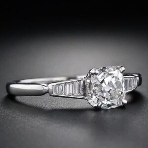 Art Deco 1.94 Ctw Cushion Cut Diamond 925 Sterling Silver in Engagement Ring