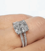 3.00 CT Cushion Cut Diamond Split Shank Beautiful Engagement Ring 14k White Gold